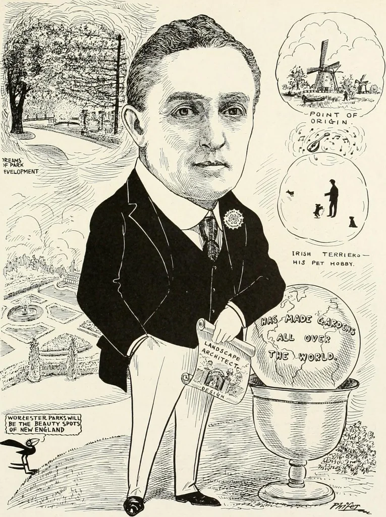 An illustration from Men of Worcester in caricature ;, 1917, leaf 82