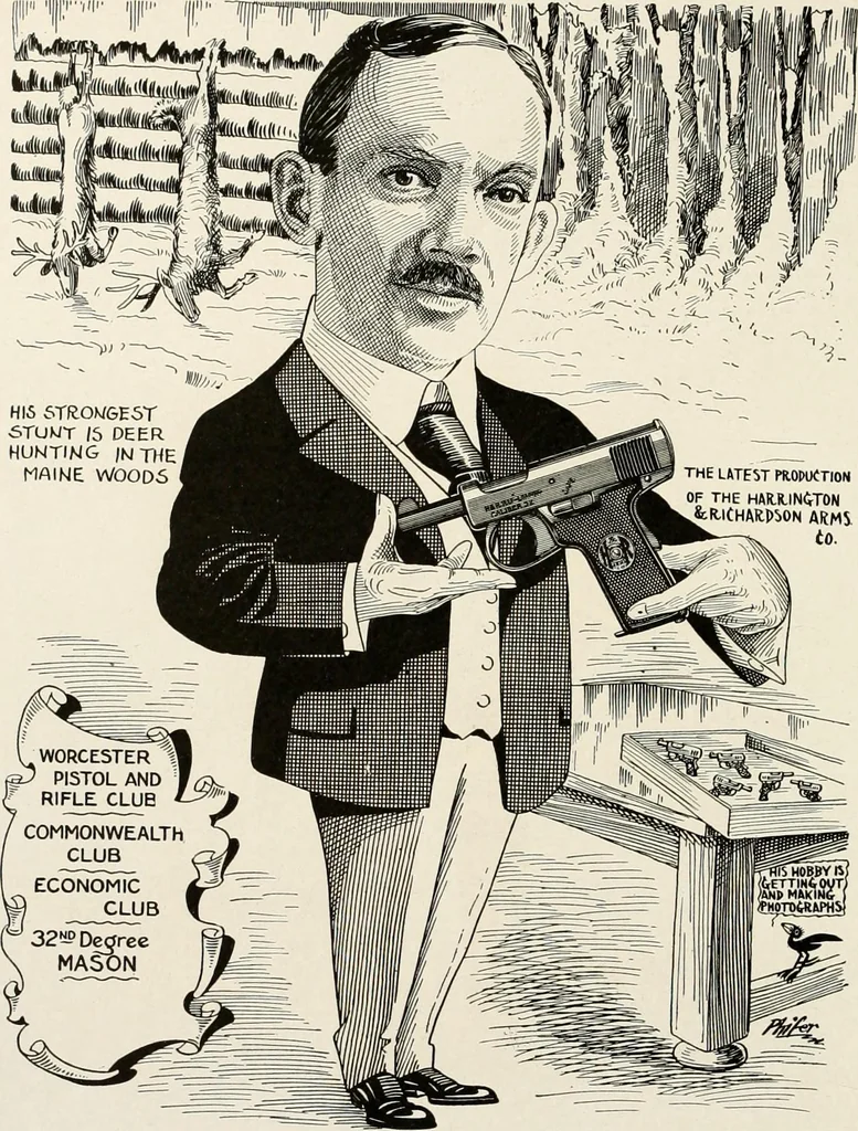 An illustration from Men of Worcester in caricature ;, 1917, leaf 87