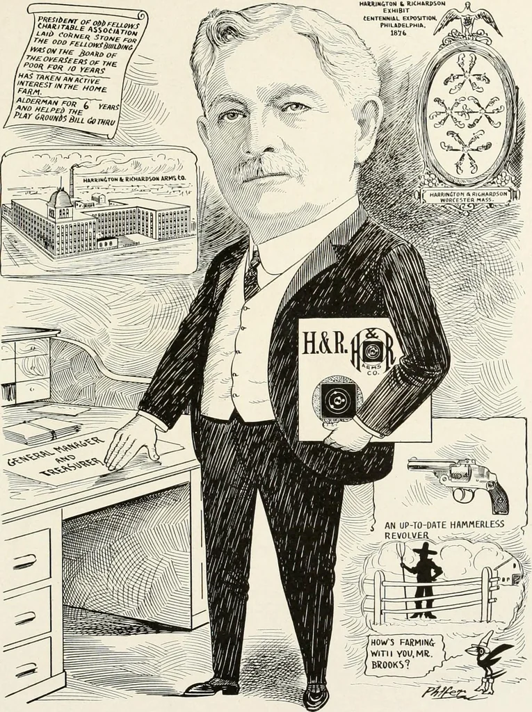 An illustration from Men of Worcester in caricature ;, 1917, leaf 88