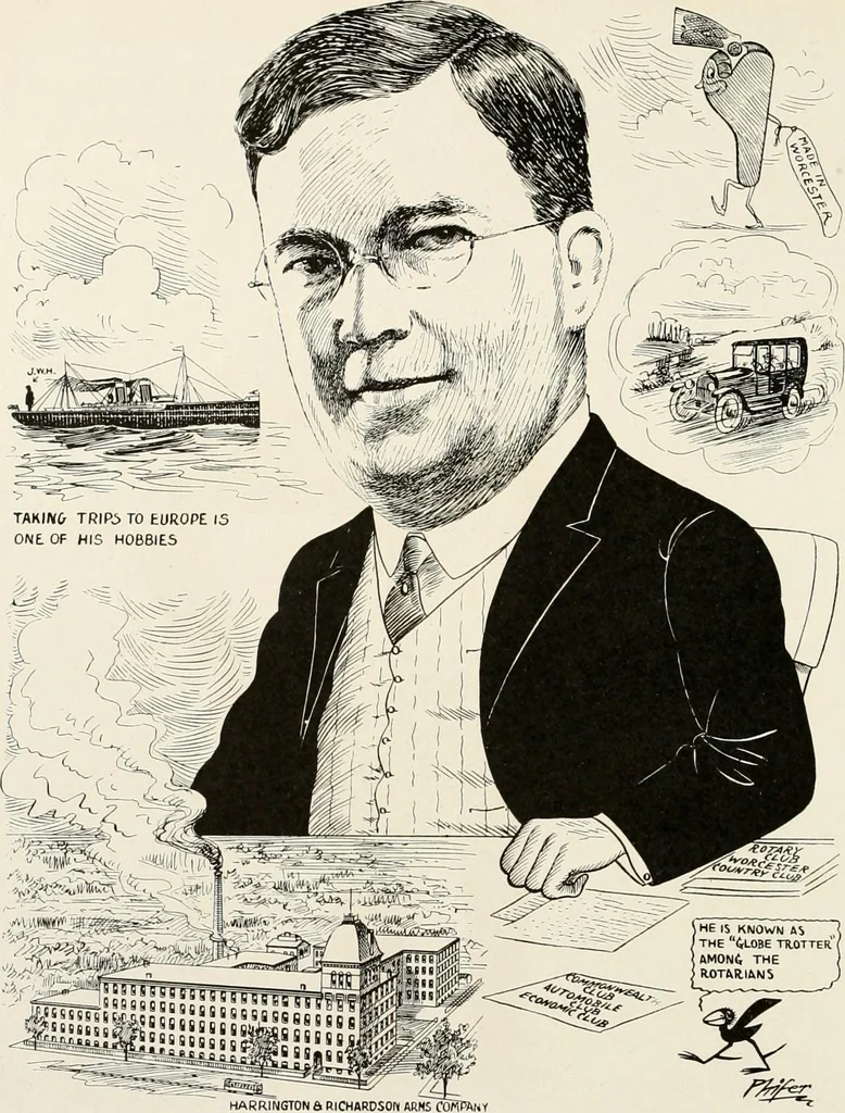 An illustration from Men of Worcester in caricature ;, 1917, leaf 89