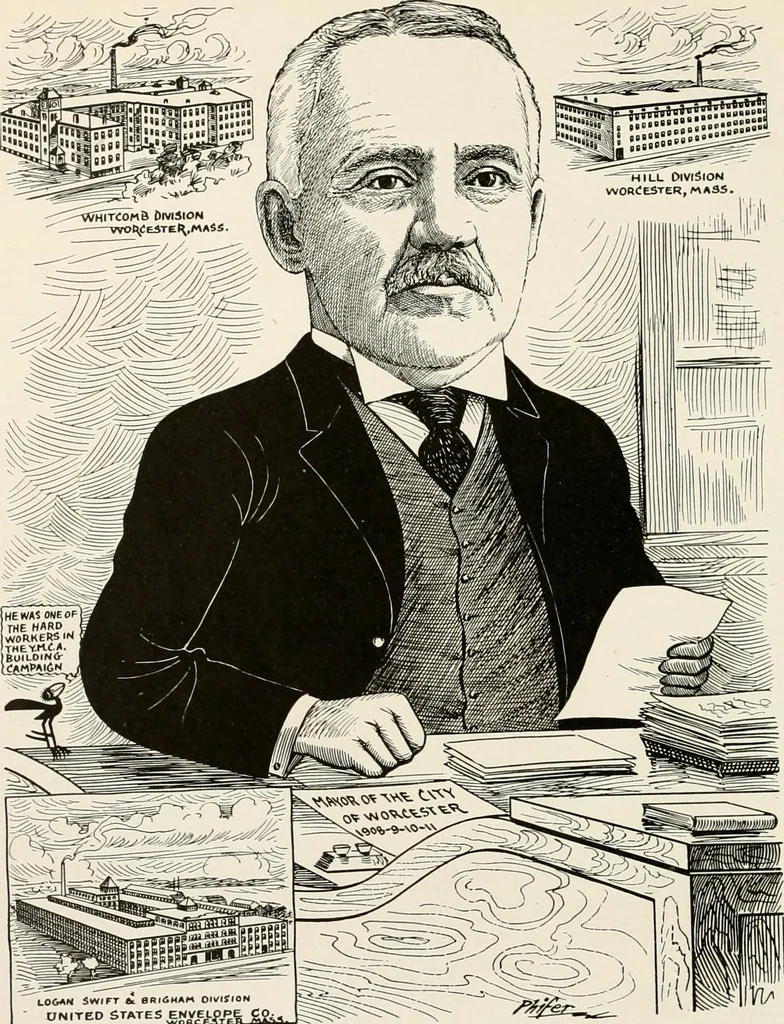 An illustration from Men of Worcester in caricature ;, 1917, leaf 9