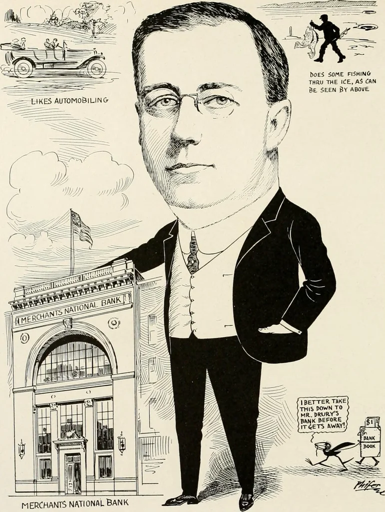 An illustration from Men of Worcester in caricature ;, 1917, leaf 91