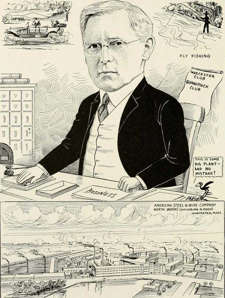 An illustration from Men of Worcester in caricature ;, 1917, leaf 97