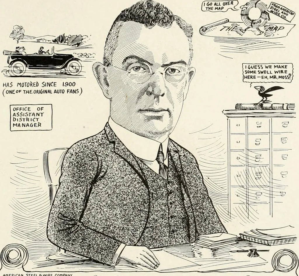 An illustration from Men of Worcester in caricature ;, 1917, leaf 98