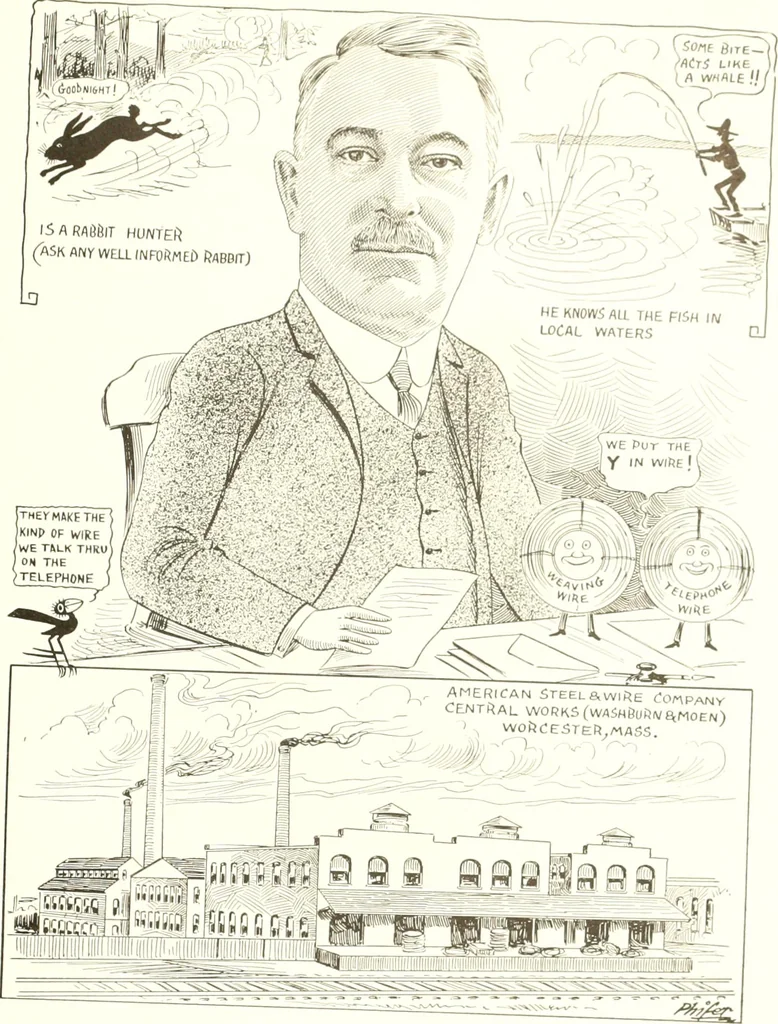 An illustration from Men of Worcester in caricature ;, 1917, leaf 100