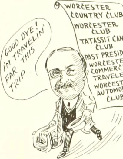 An illustration from Men of Worcester in caricature ;, 1917, leaf 104