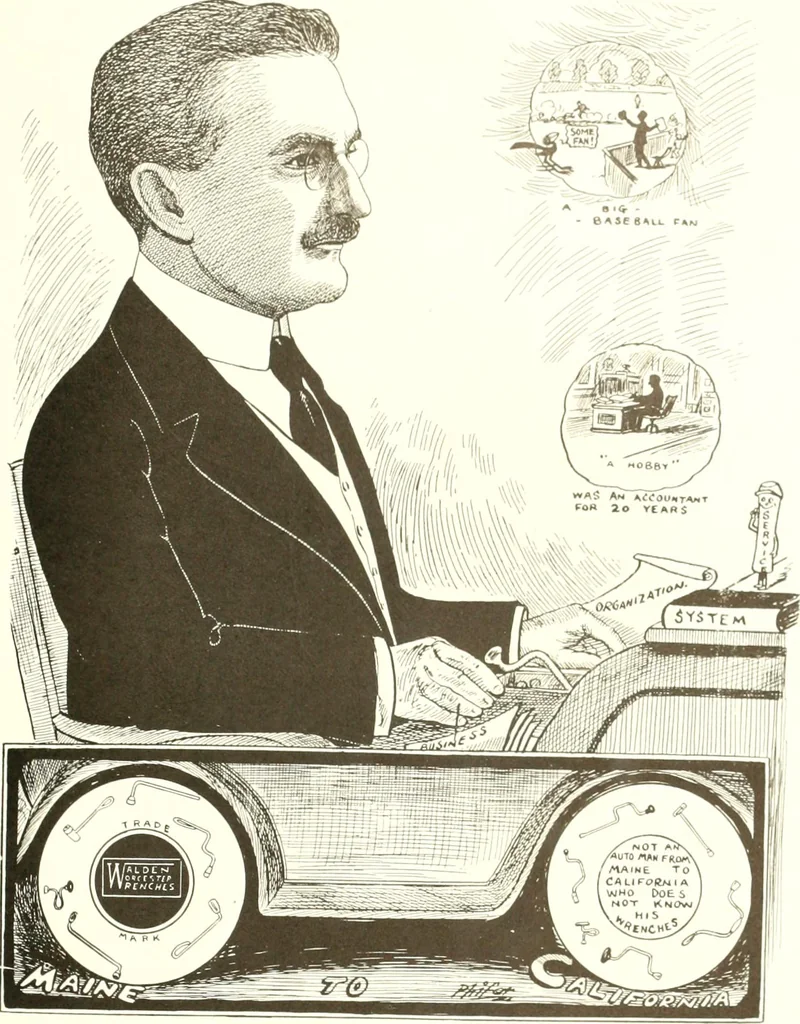 An illustration from Men of Worcester in caricature ;, 1917, leaf 116