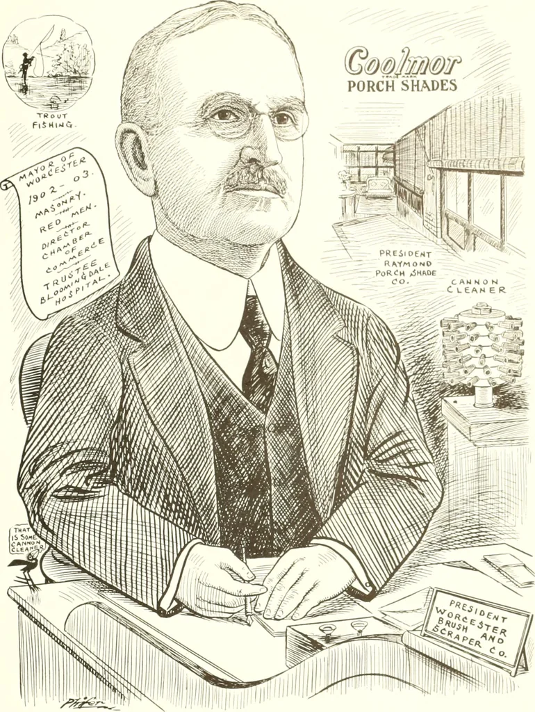 An illustration from Men of Worcester in caricature ;, 1917, leaf 12