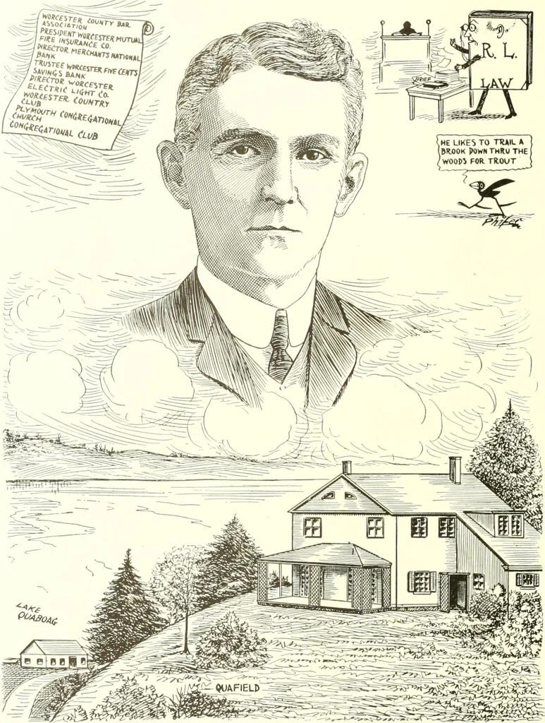 An illustration from Men of Worcester in caricature ;, 1917, leaf 129