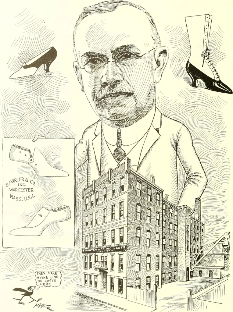 An illustration from Men of Worcester in caricature ;, 1917, leaf 131