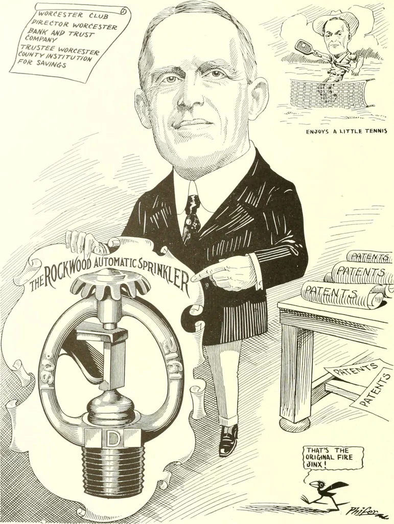 An illustration from Men of Worcester in caricature ;, 1917, leaf 139