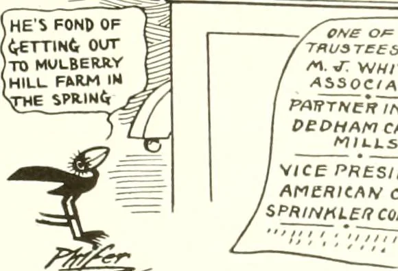An illustration from Men of Worcester in caricature ;, 1917, leaf 14