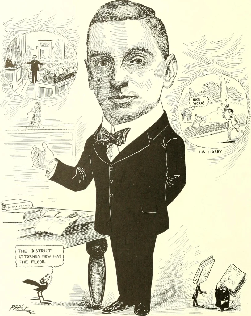 An illustration from Men of Worcester in caricature ;, 1917, leaf 151