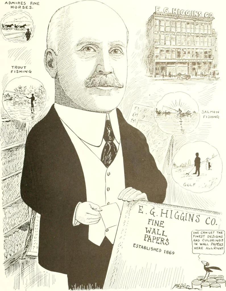 An illustration from Men of Worcester in caricature ;, 1917, leaf 156