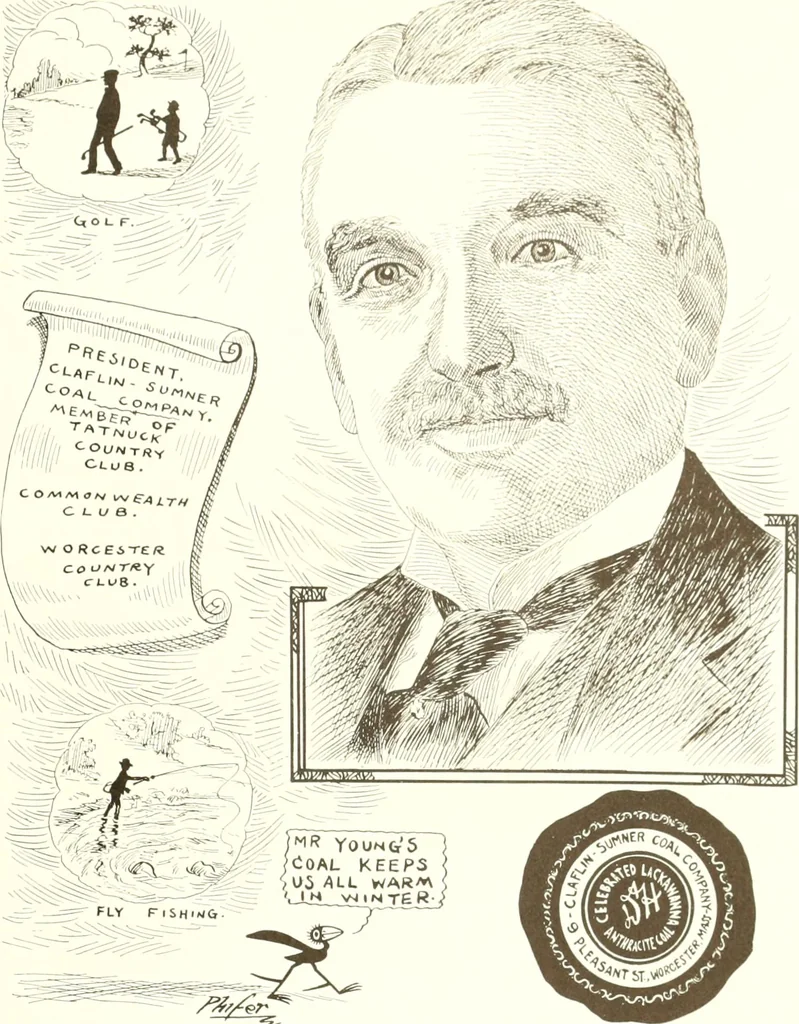 An illustration from Men of Worcester in caricature ;, 1917, leaf 16