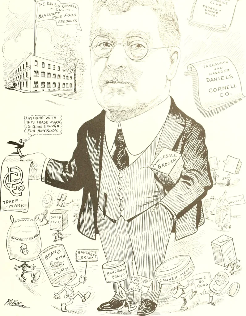 An illustration from Men of Worcester in caricature ;, 1917, leaf 160