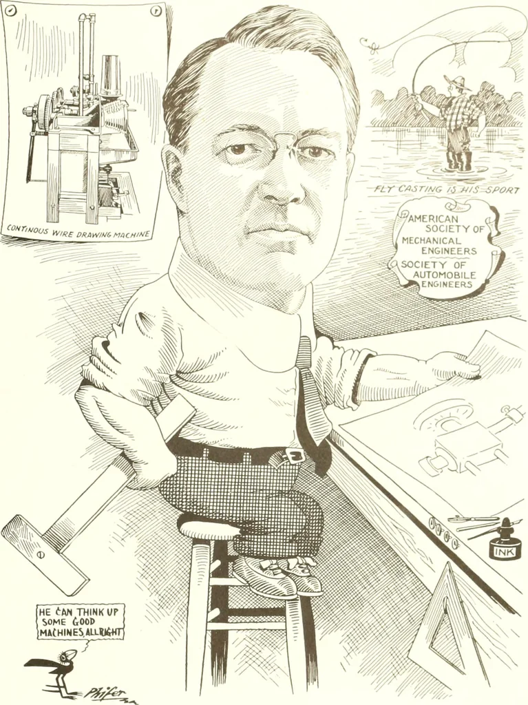An illustration from Men of Worcester in caricature ;, 1917, leaf 170