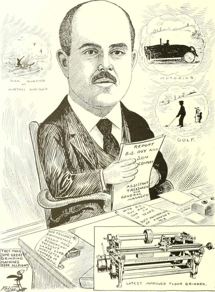 An illustration from Men of Worcester in caricature ;, 1917, leaf 171