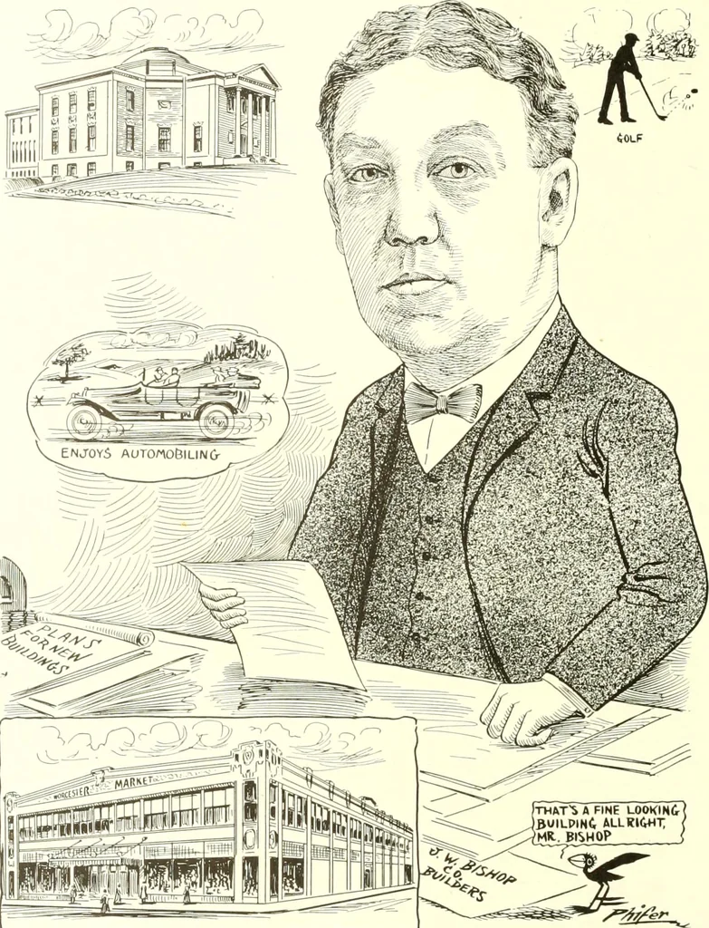 An illustration from Men of Worcester in caricature ;, 1917, leaf 181