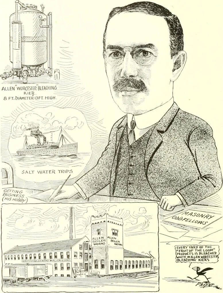 An illustration from Men of Worcester in caricature ;, 1917, leaf 183