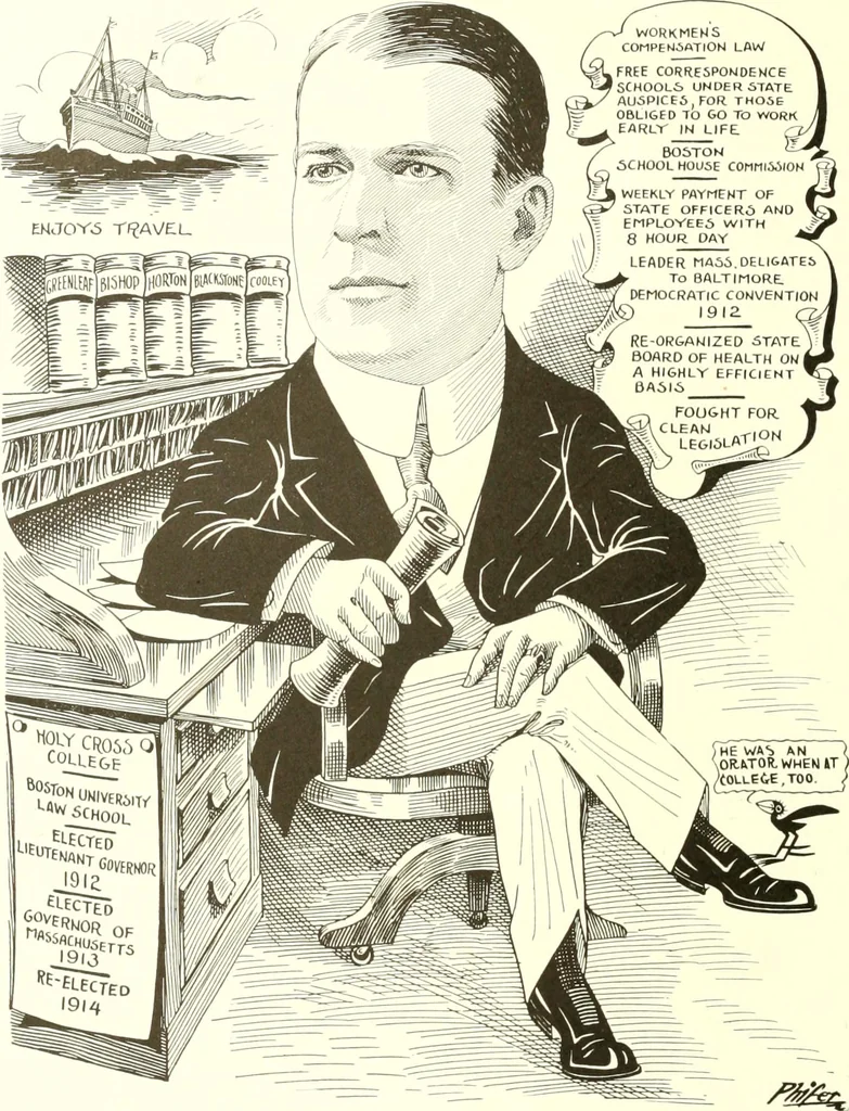 An illustration from Men of Worcester in caricature ;, 1917, leaf 185