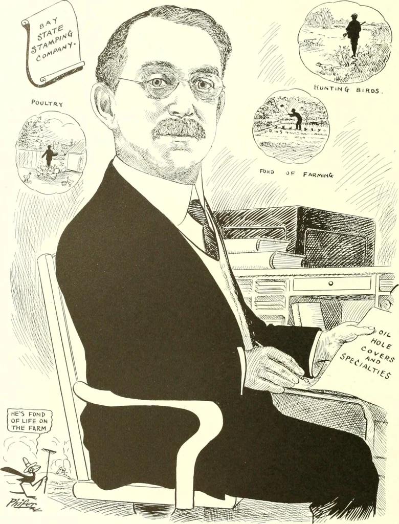 An illustration from Men of Worcester in caricature ;, 1917, leaf 197