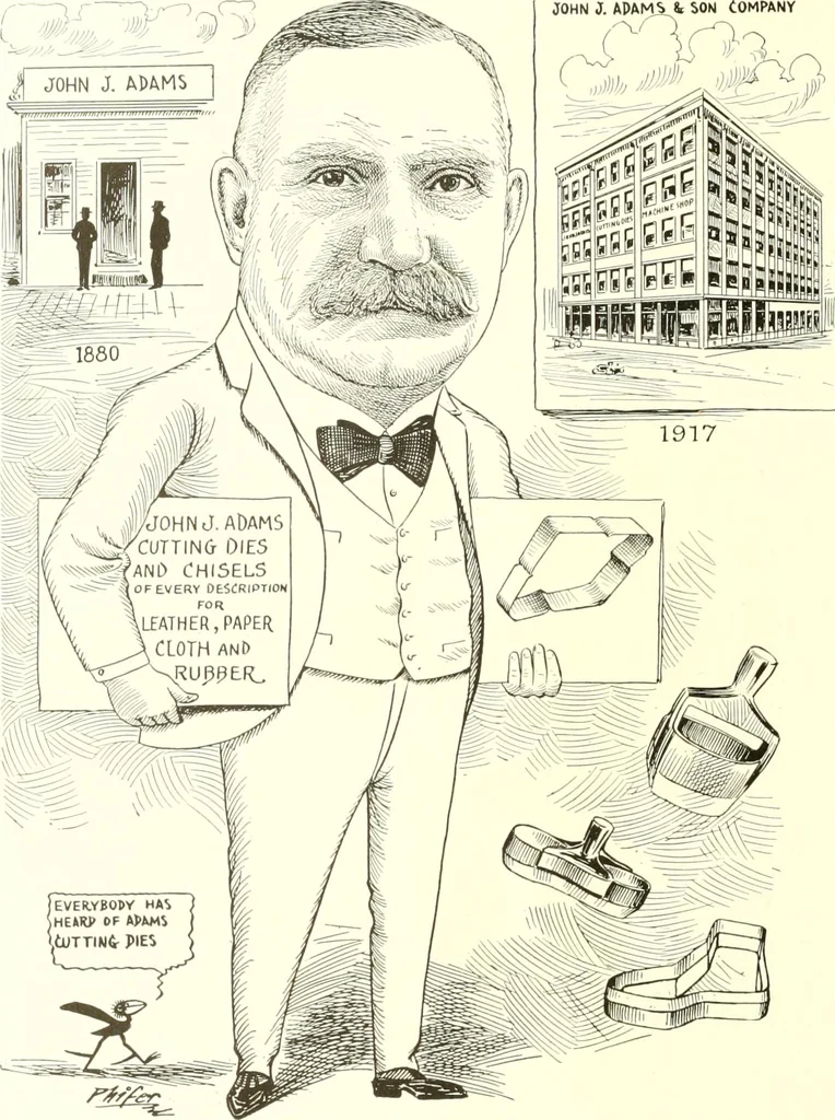 An illustration from Men of Worcester in caricature ;, 1917, leaf 199
