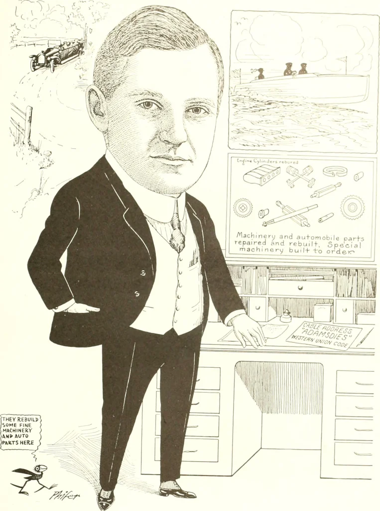An illustration from Men of Worcester in caricature ;, 1917, leaf 200