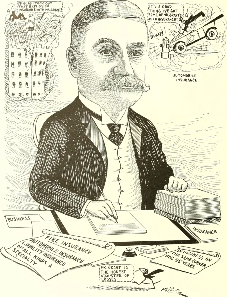 An illustration from Men of Worcester in caricature ;, 1917, leaf 203