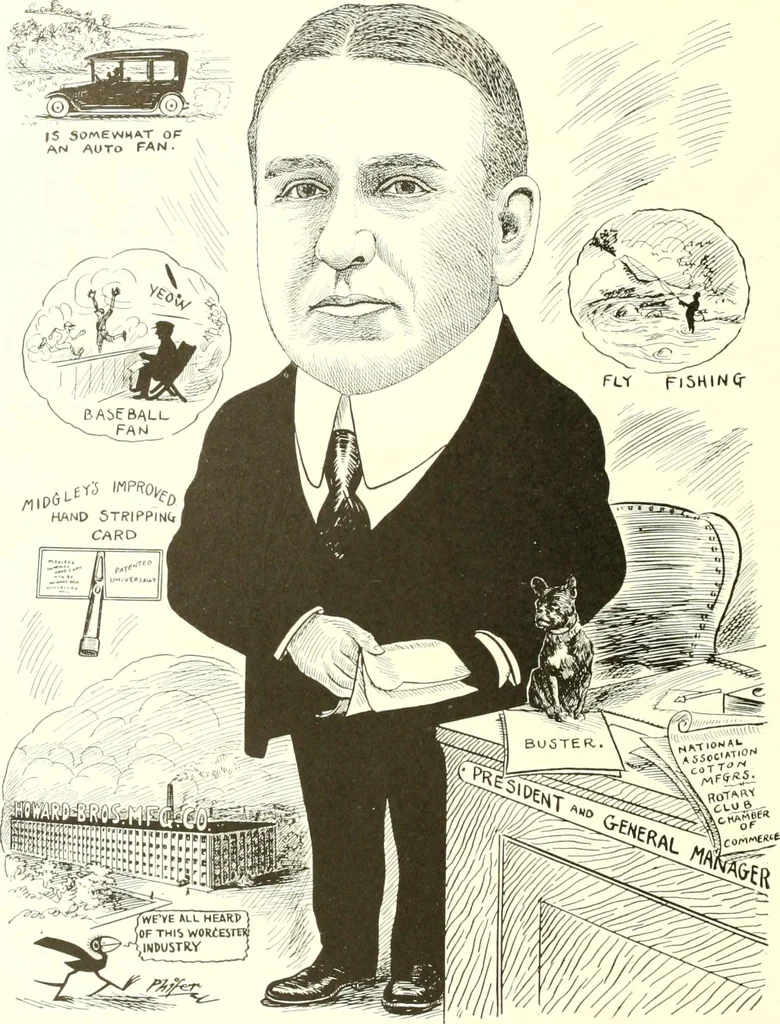 An illustration from Men of Worcester in caricature ;, 1917, leaf 205