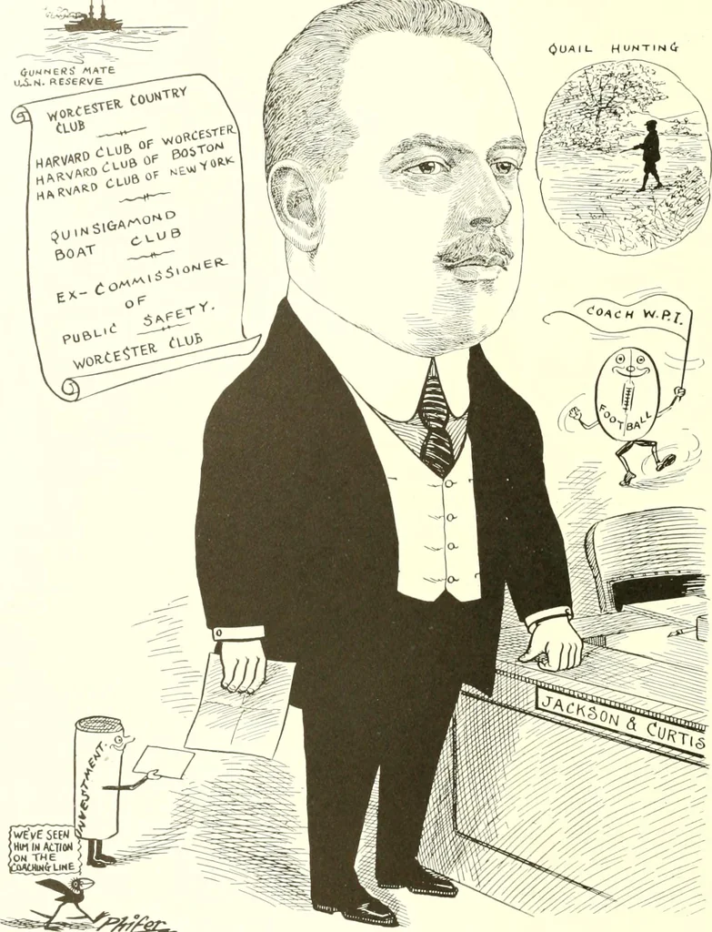 An illustration from Men of Worcester in caricature ;, 1917, leaf 209