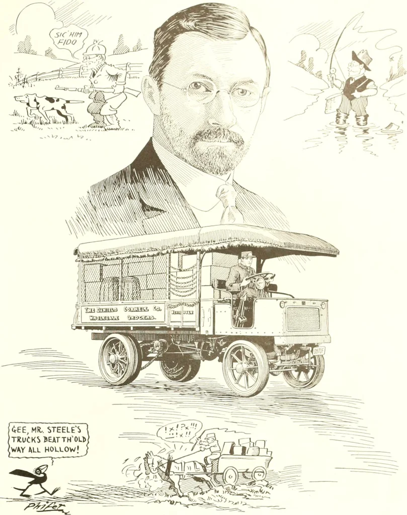 An illustration from Men of Worcester in caricature ;, 1917, leaf 214
