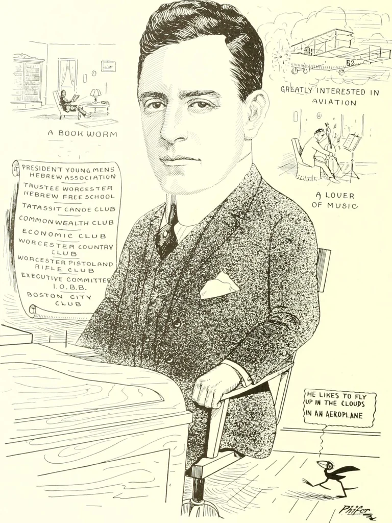 An illustration from Men of Worcester in caricature ;, 1917, leaf 221