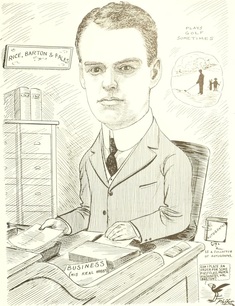 An illustration from Men of Worcester in caricature ;, 1917, leaf 224