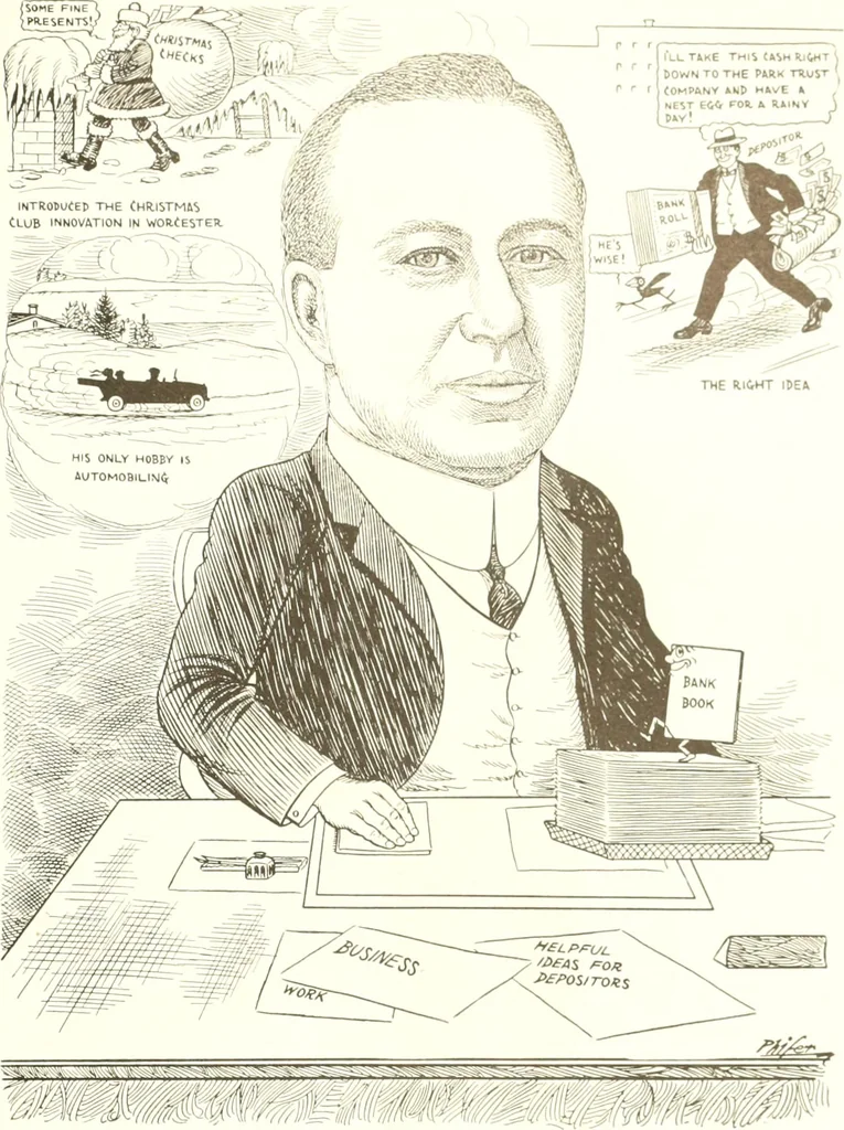 An illustration from Men of Worcester in caricature ;, 1917, leaf 226