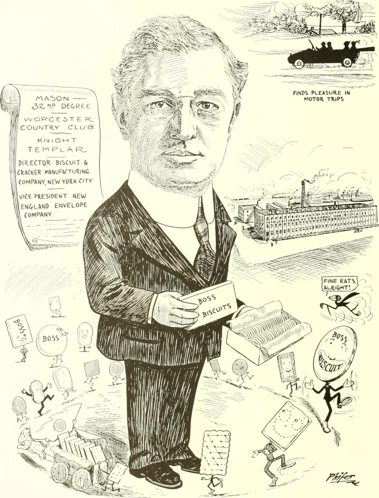 An illustration from Men of Worcester in caricature ;, 1917, leaf 229