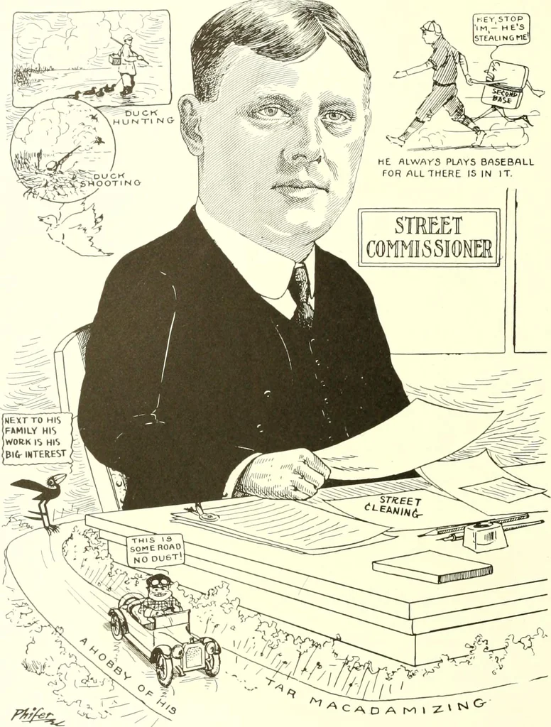 An illustration from Men of Worcester in caricature ;, 1917, leaf 233
