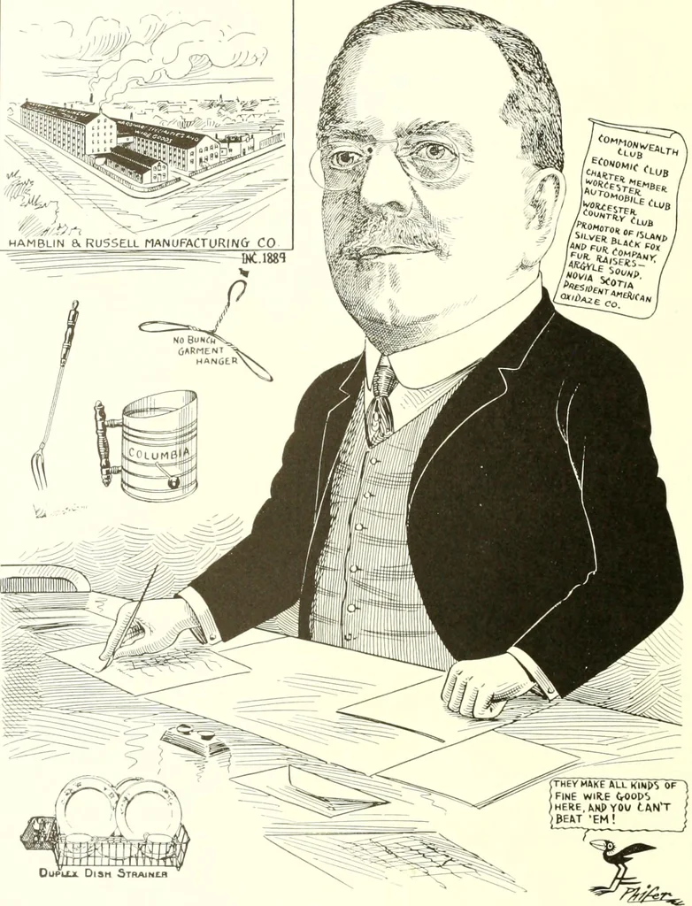An illustration from Men of Worcester in caricature ;, 1917, leaf 235