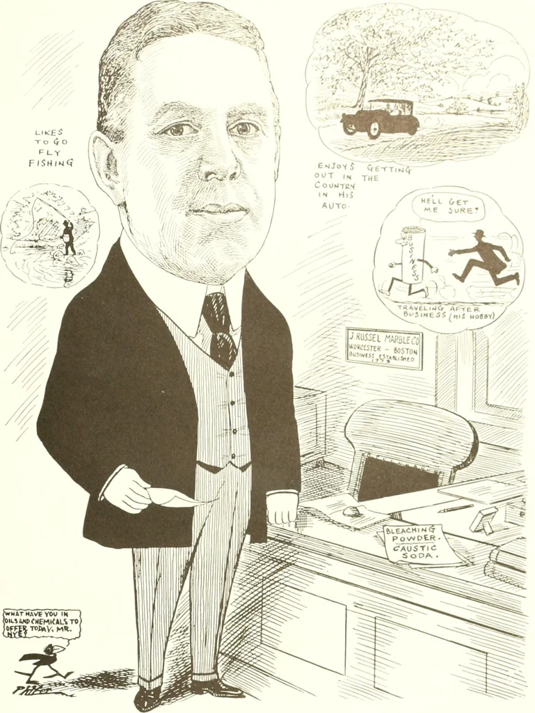 An illustration from Men of Worcester in caricature ;, 1917, leaf 238