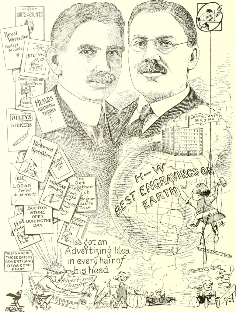 An illustration from Men of Worcester in caricature ;, 1917, leaf 249