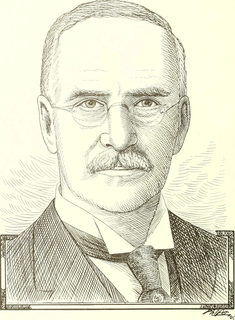 An illustration from Men of Worcester in caricature ;, 1917, leaf 25