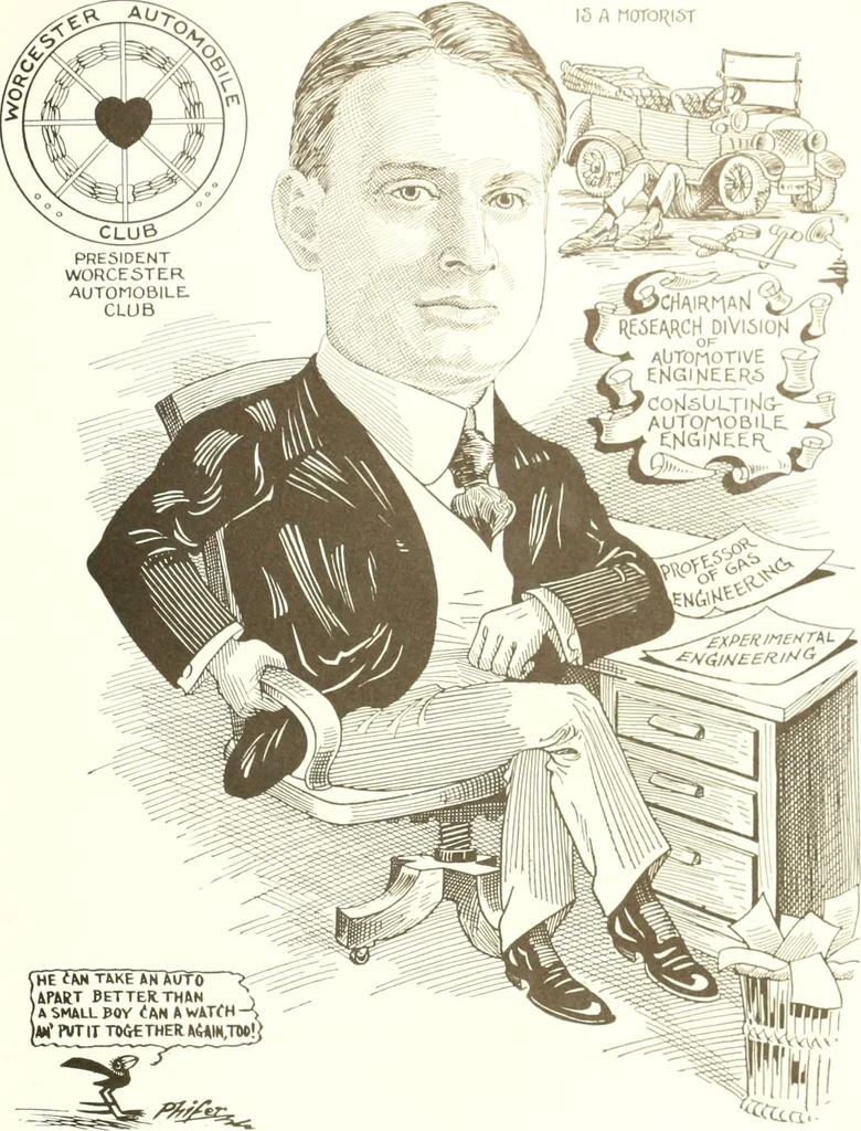 An illustration from Men of Worcester in caricature ;, 1917, leaf 254