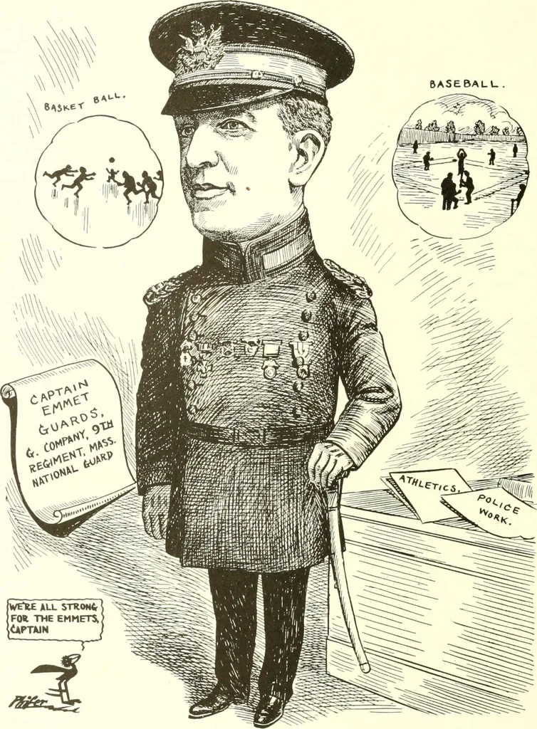 An illustration from Men of Worcester in caricature ;, 1917, leaf 255