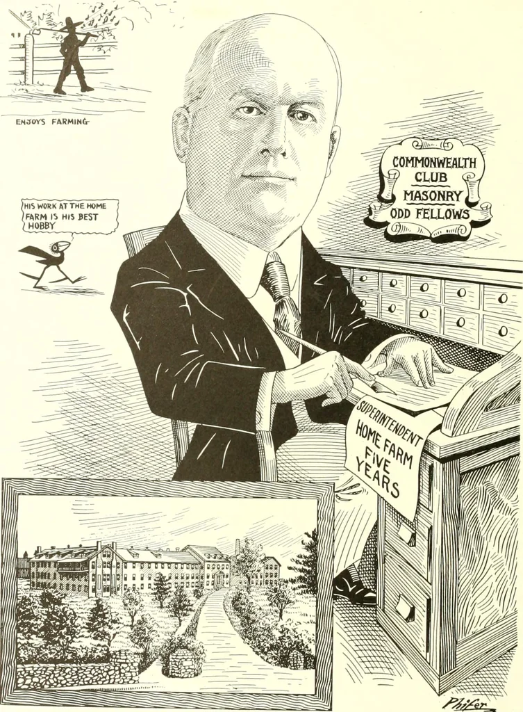 An illustration from Men of Worcester in caricature ;, 1917, leaf 259