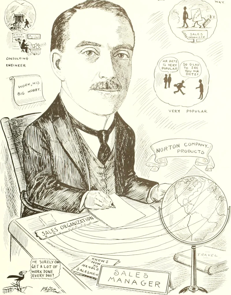 An illustration from Men of Worcester in caricature ;, 1917, leaf 26