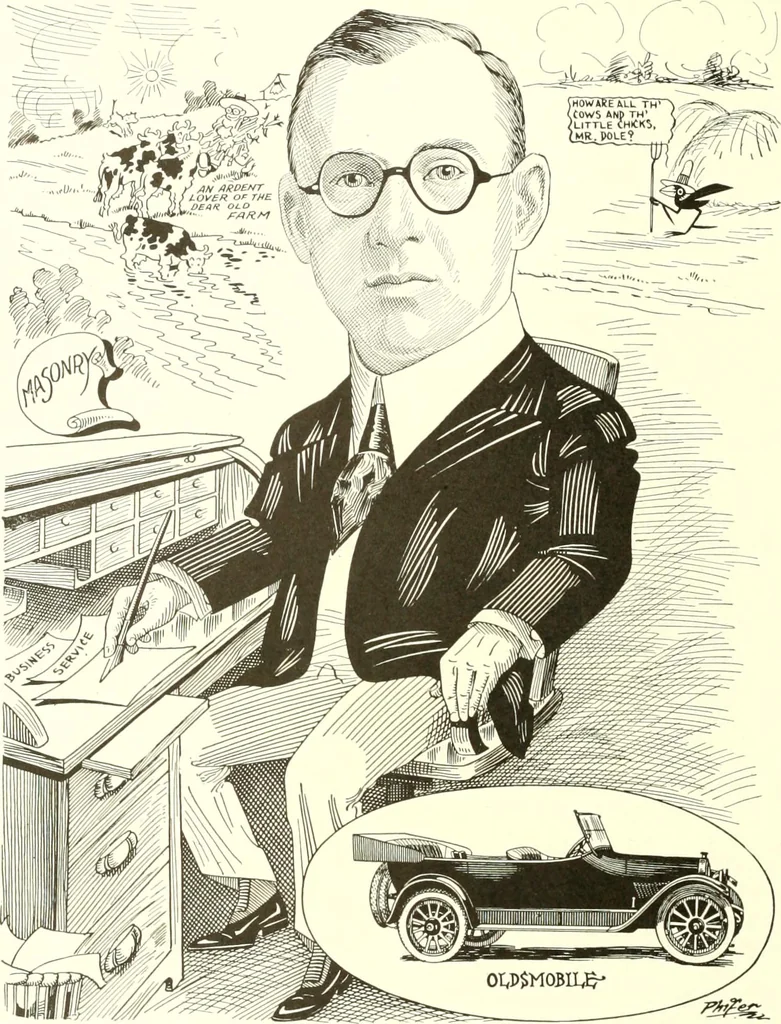 An illustration from Men of Worcester in caricature ;, 1917, leaf 261