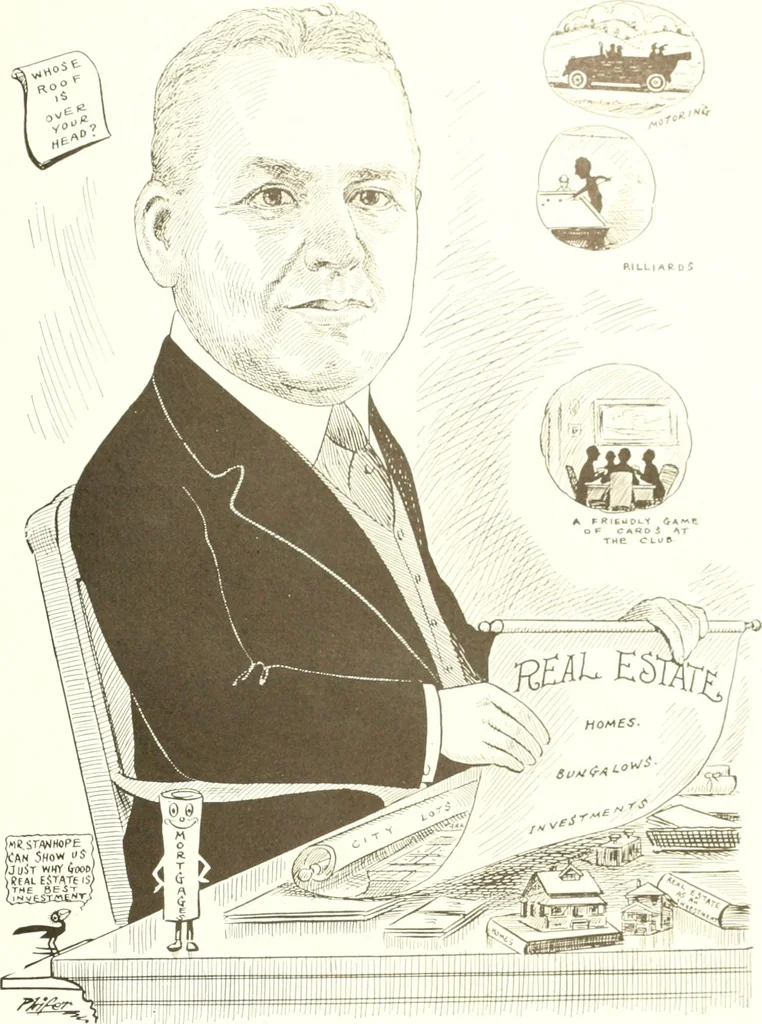 An illustration from Men of Worcester in caricature ;, 1917, leaf 262