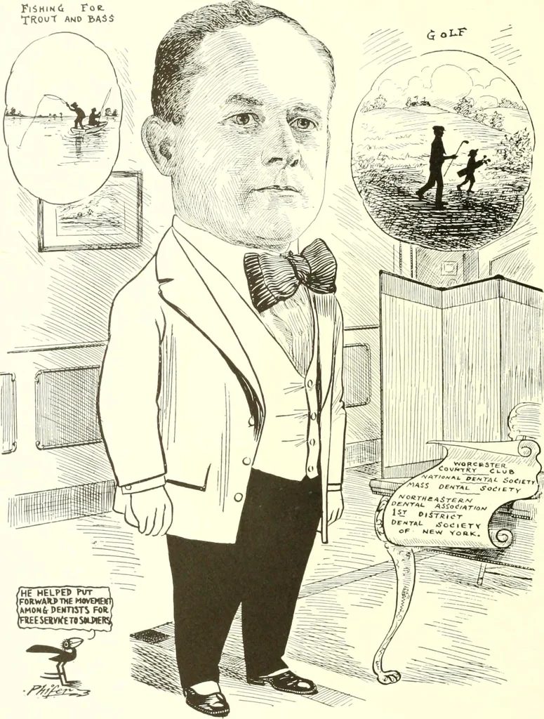An illustration from Men of Worcester in caricature ;, 1917, leaf 263