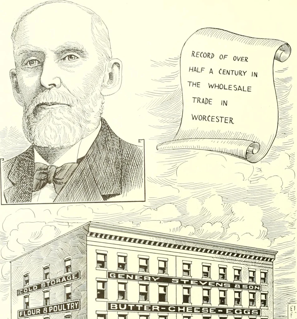 An illustration from Men of Worcester in caricature ;, 1917, leaf 269