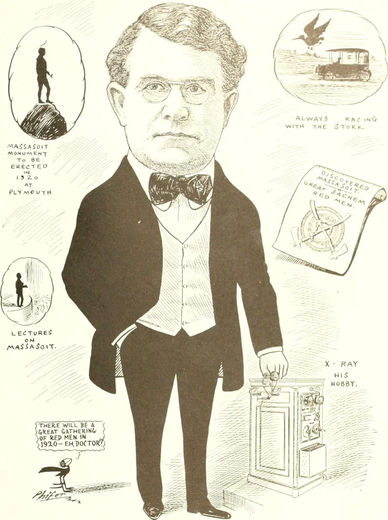An illustration from Men of Worcester in caricature ;, 1917, leaf 274